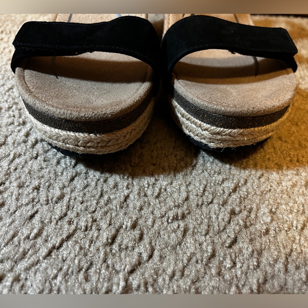 Aetrex Womens Sydney Wedge Sandal Black Size 9,5 US / 40 EU Espadrilles Boho New - Picture 8 of 16
